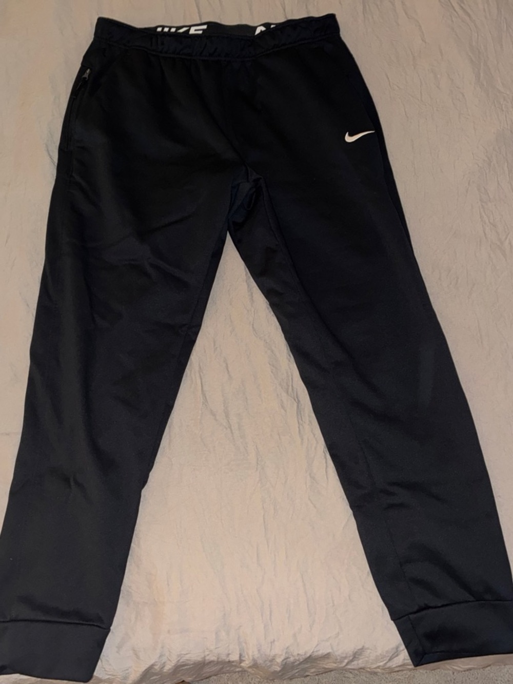 Nike Black Men's Athletic Joggers with White Swoosh